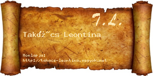 Takács Leontina névjegykártya